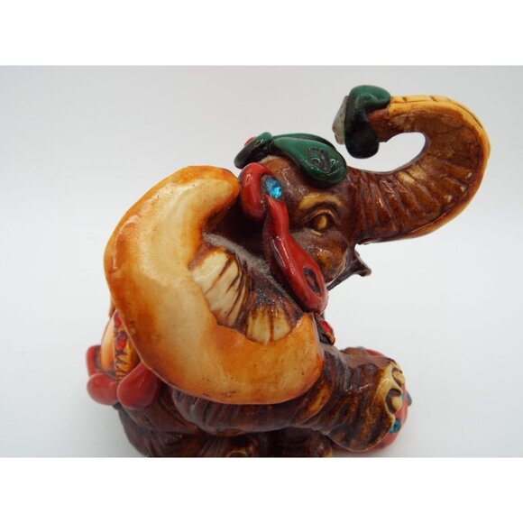Mexican Folk Art Lucky Elephant Figurine Mayan Aztec Stones - Picture 11 of 12